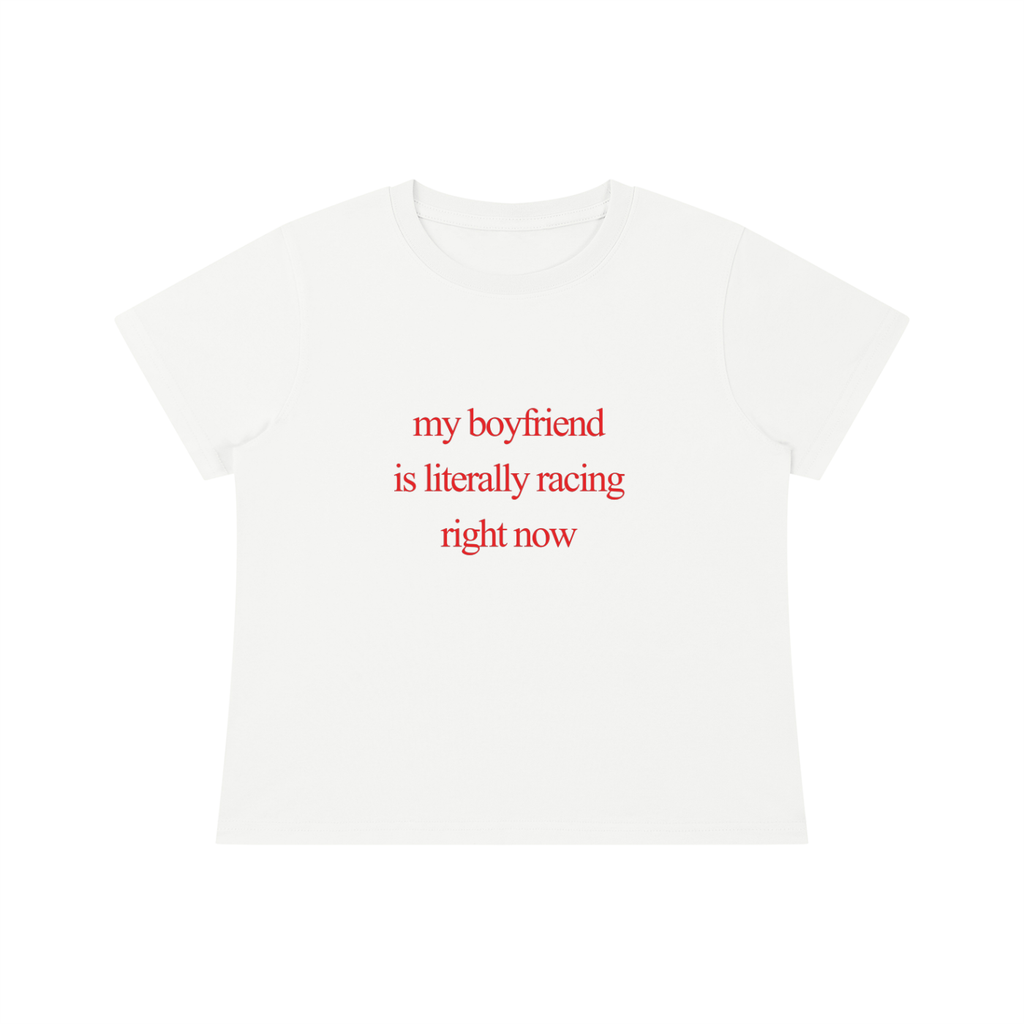 My Boyfriend is Racing baby tee - Rosso
