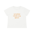 My Boyfriend Is Racing baby tee - Papaya